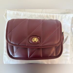 NWT Coach Wine Quilted Pillow Madison